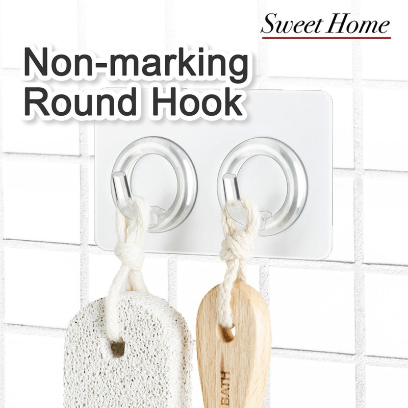 DeHub Punch-Free Non-marking Round Sticky Hook 1 S