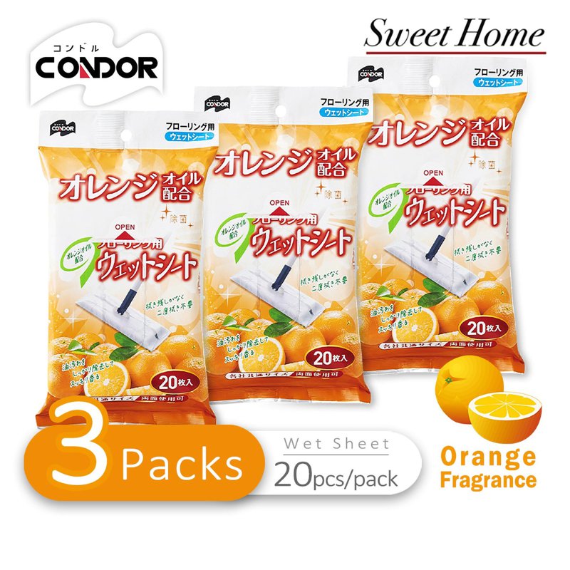 Condor Satto Sterilization Floor Wet Wipes Sheet - Orange 3 S