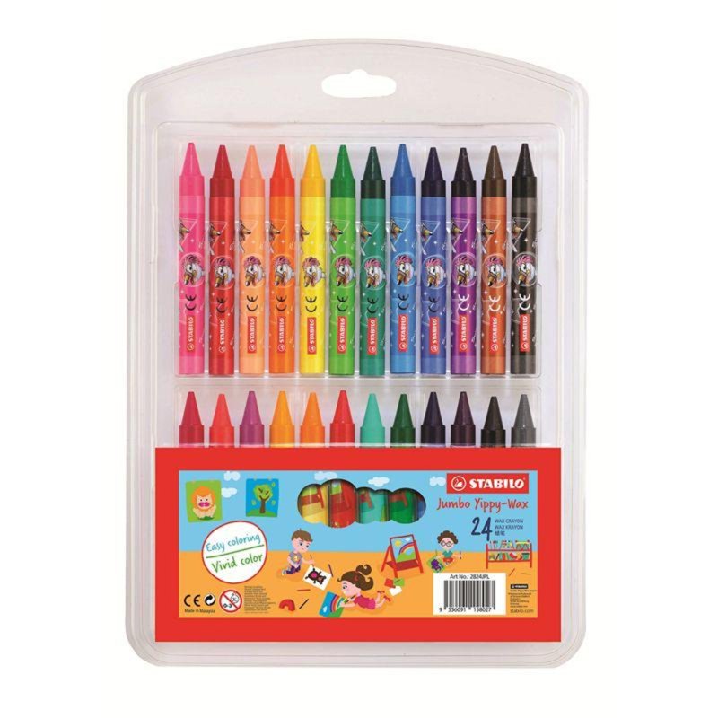Stabilo Yippy Jumbo Wax Crayons 24 Colours 2824JPL