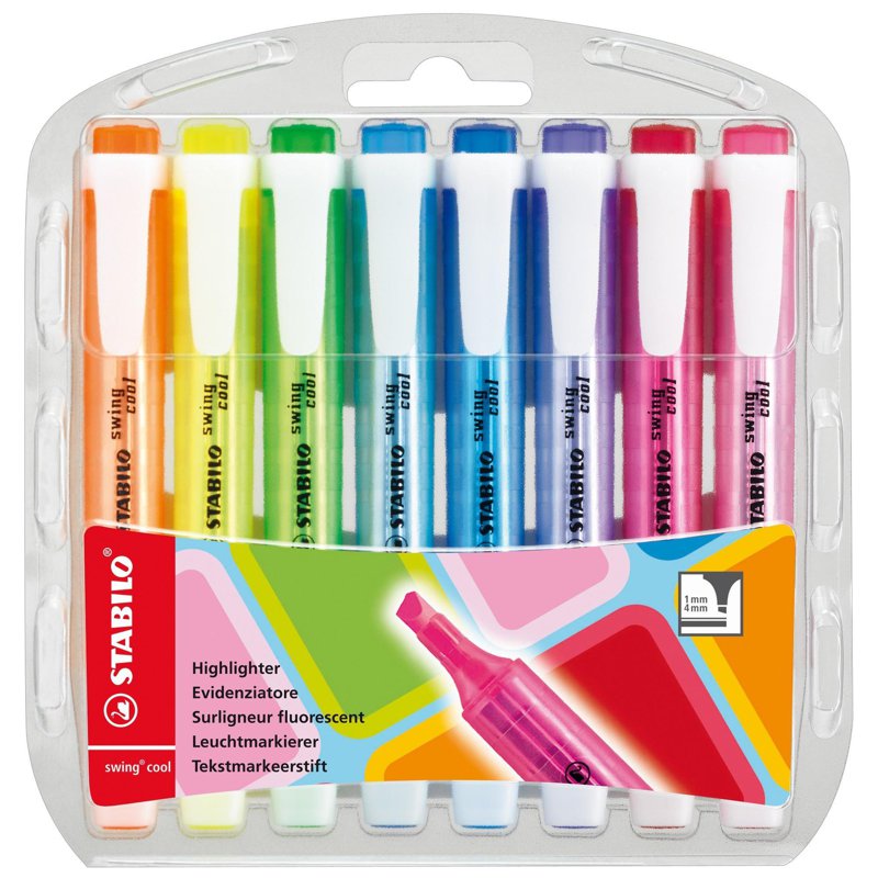 Stabilo Swing Cool Highlighters Pack of 8 275 8-3