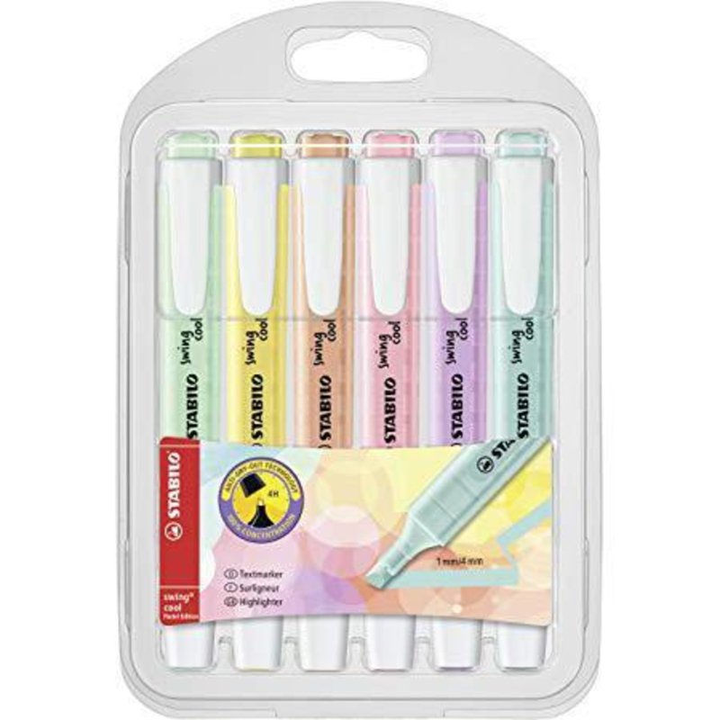 Stabilo Swing Cool Pastel Highlighters Pack of 6 275 6-08