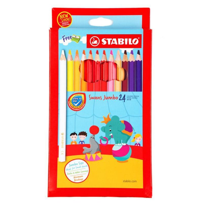 Stabilo Swans Jumbo 24 Colour Pencils 1879J