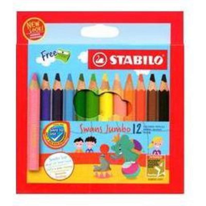 Stabilo Swans Jumbo 12 H L Colour Pencils 1873J