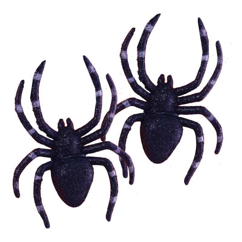 Partyforte Halloween Glittery Black Spider Decoration