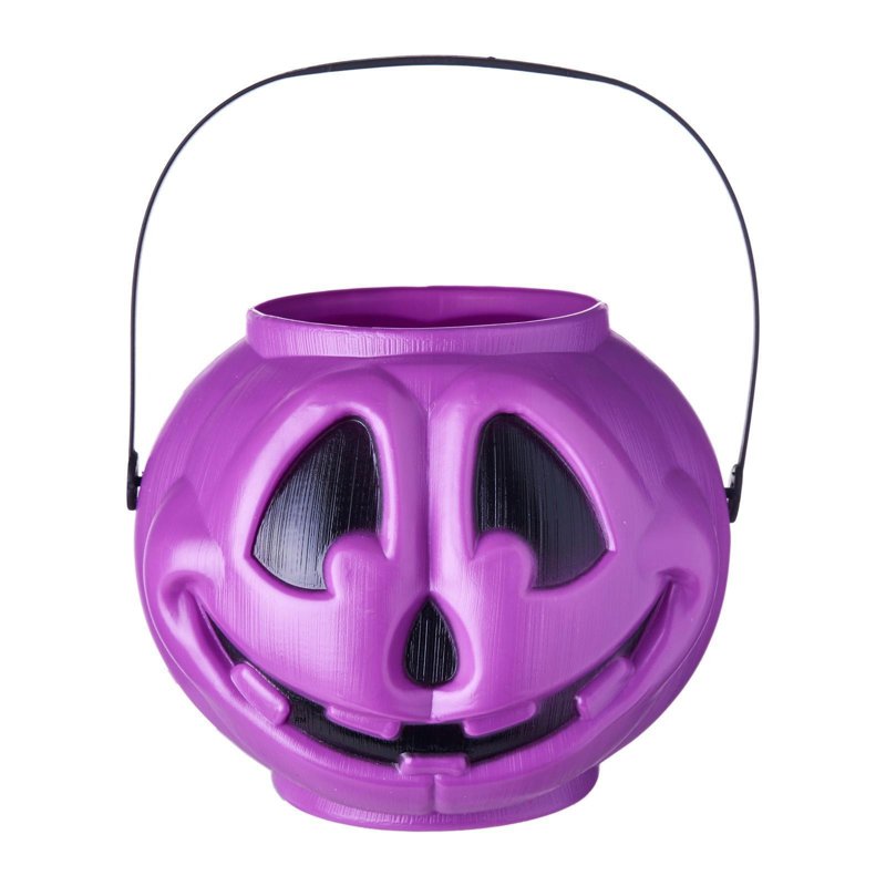 Partyforte Halloween 18Cm Purple Round Pumpkin Bucket