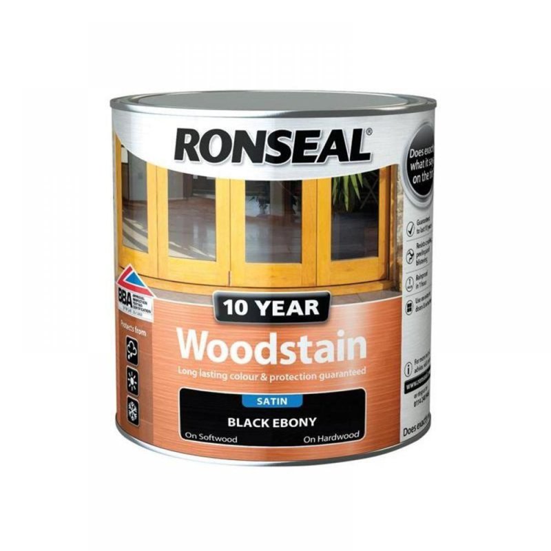 Ronseal 38684 10yr Woodstain - Black Ebony