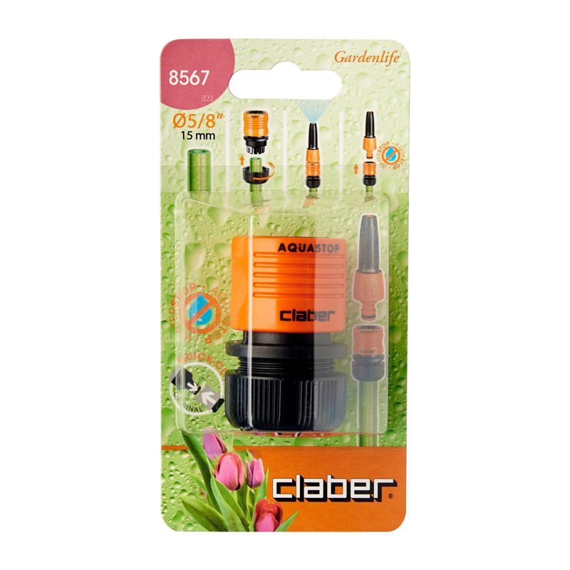 Claber 8567 Automatic 5/8 Coupling With Aquastop 1 S