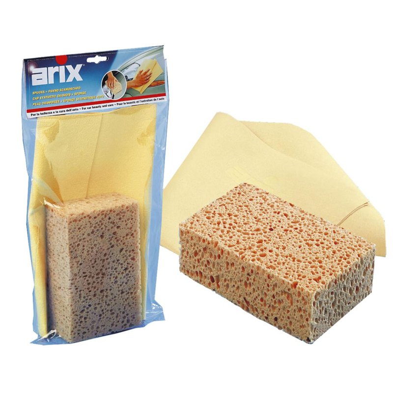 Arix Double Set - Car Synthetic Chamoios + Sponge 1 S