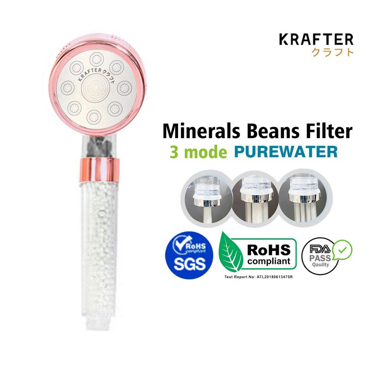 Krafter Anion Balls (Basic) Filter showerhead -Rose Gold
