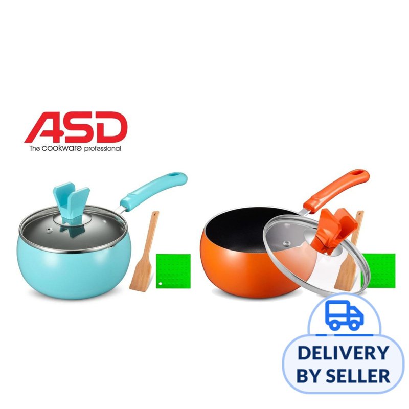 Asd 16cm Non-Stick Saucepan: Orange/Blue 1 S