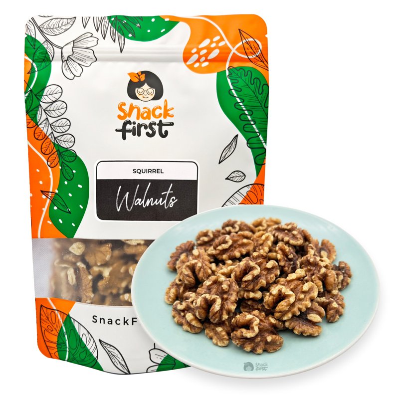 SnackFirst Squirrel Walnuts - Raw Usa Walnuts