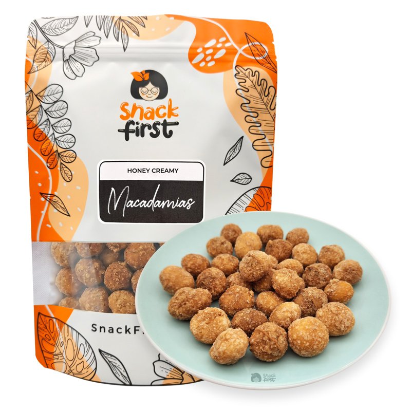 SnackFirst Honey Creamy Macadamias (Honey Roasted Macadamias)