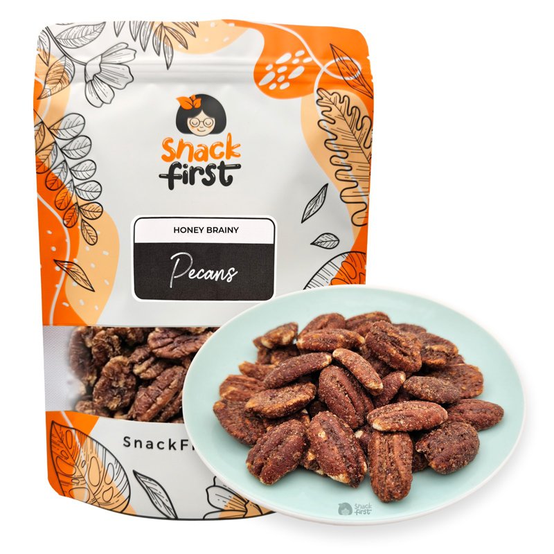 SnackFirst Honey Brainy Pecans (Honey Roasted Pecan Nuts)