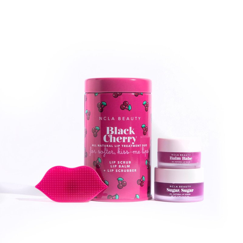 NCLA Lip Care Duo + Lip Scrubber Set Black Cherry