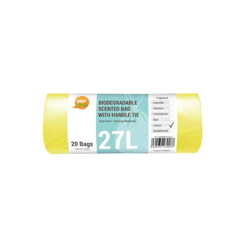 BEST Choice Lemon Scented Bio Bag with Handles Tie 20 L