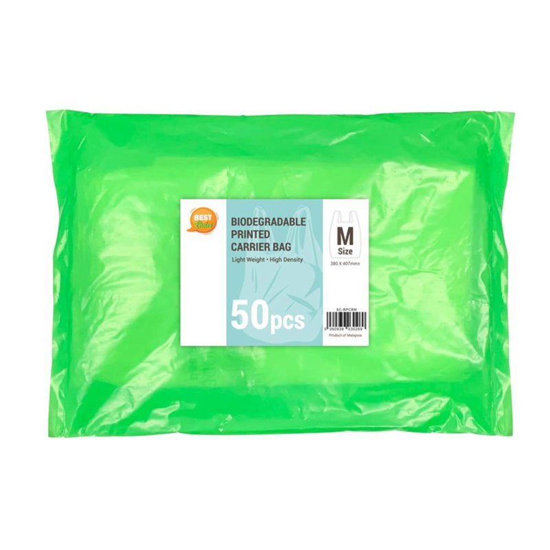 BEST Choice Biodegradable Printed Carrier Bag (M) 50 PC