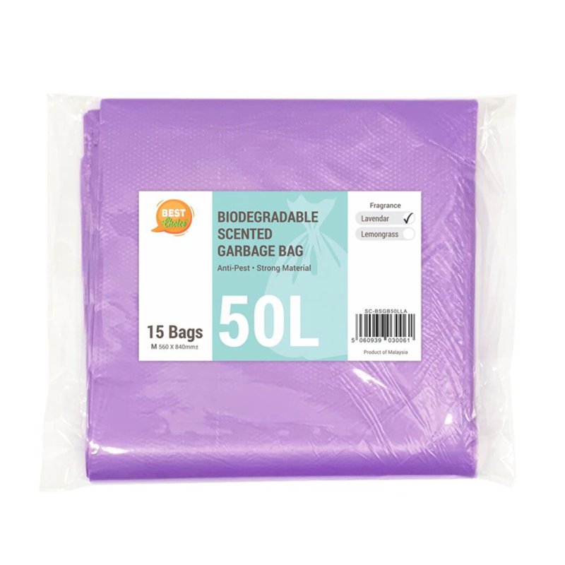 BEST Choice Biodegradable Scented Garbage Bag 50L - Lavender 15 PC