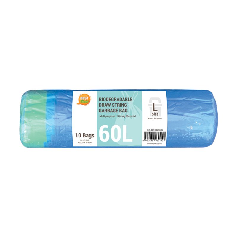 BEST Choice Biodegradable Draw String Garbage Bag (L) 60 L