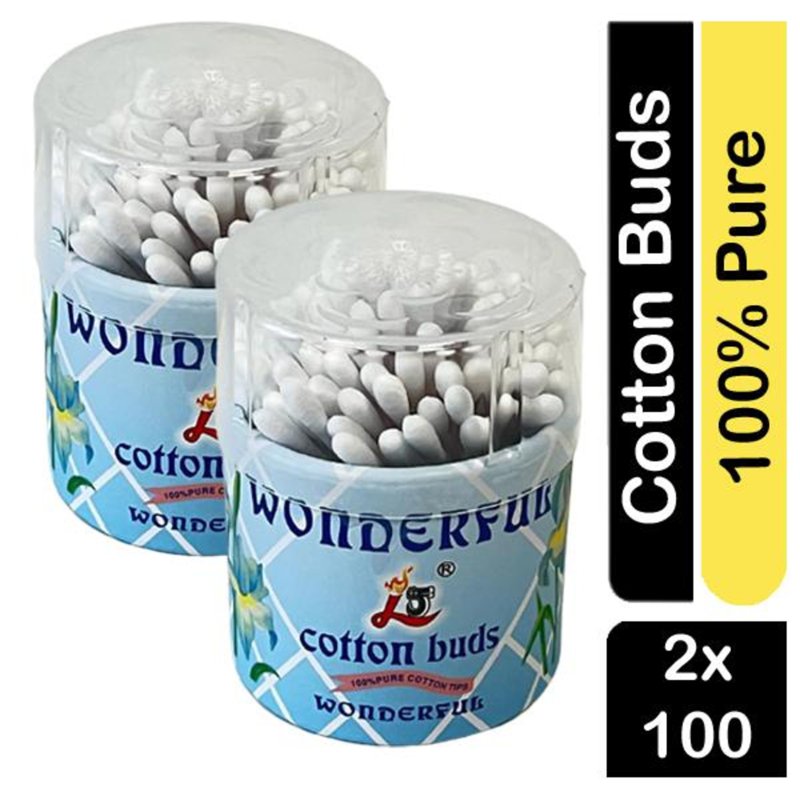 Wonderful 100% Pure Cotton Buds, Bundle Pack, 100 S