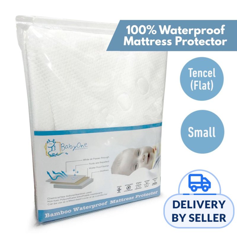 BabyOne Waterproof Bamboo Fitted Mattress Protector Small
