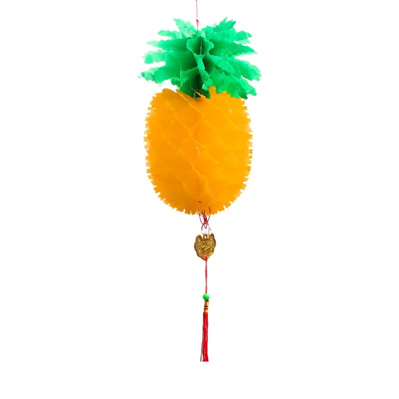 Partyforte CNY 14 Inch Hanging Pineapple Decoration - Yellow 1 S