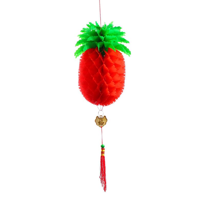 Partyforte CNY 24 Inch Hanging Pineapple Decoration - Red 1 S
