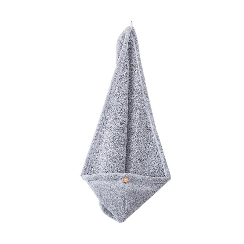 Sweet Home Microfiber Drying Hair Cap Shower Cap-Grey