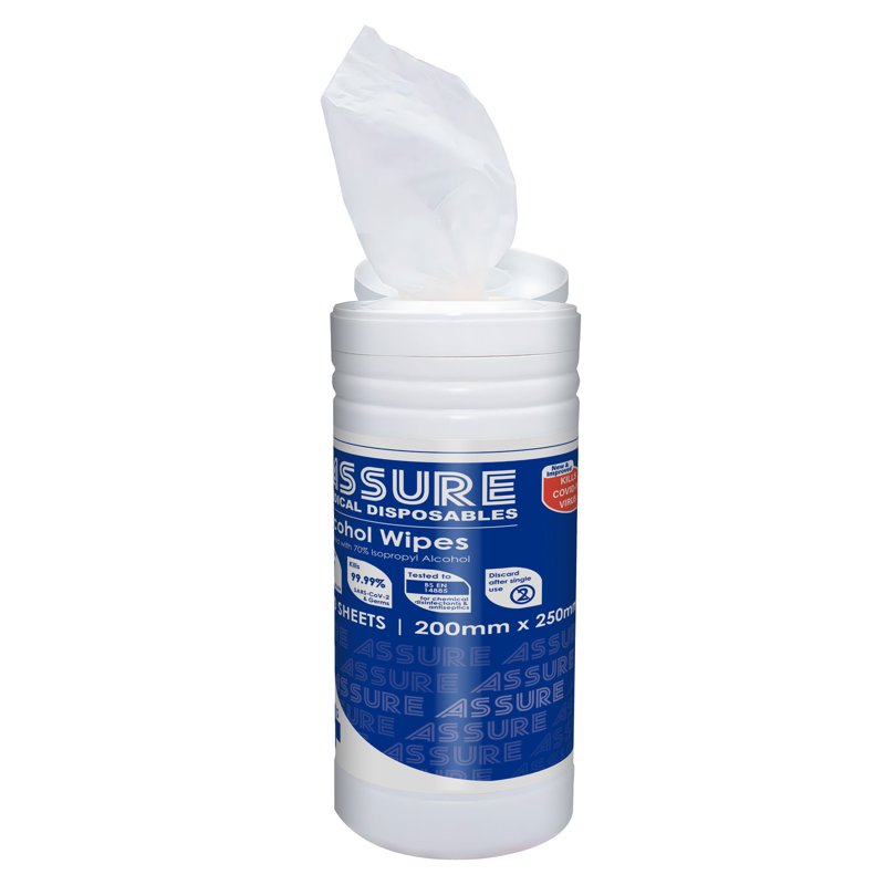 Assure Alcohol Wipes, 20cm X 25cm 200 S