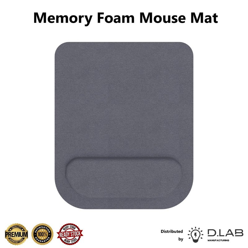 D.LAB Memory Foam Mouse Mat (NR9256) Dark Grey 1 S