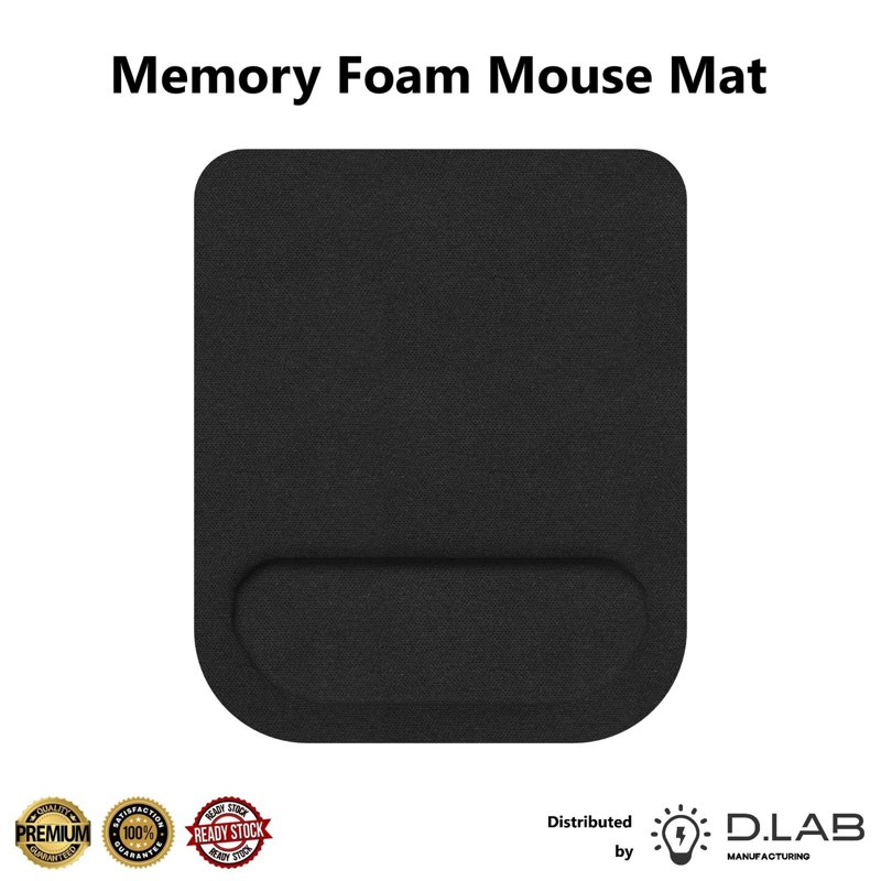 D.LAB Memory Foam Mouse Mat (NR9256) Black 1 S