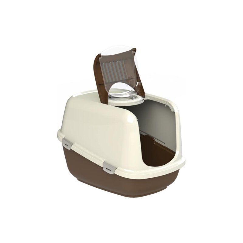 PeeWee EcoDome Closed Large Cat Litter Box - Brown/Ivory 1 S