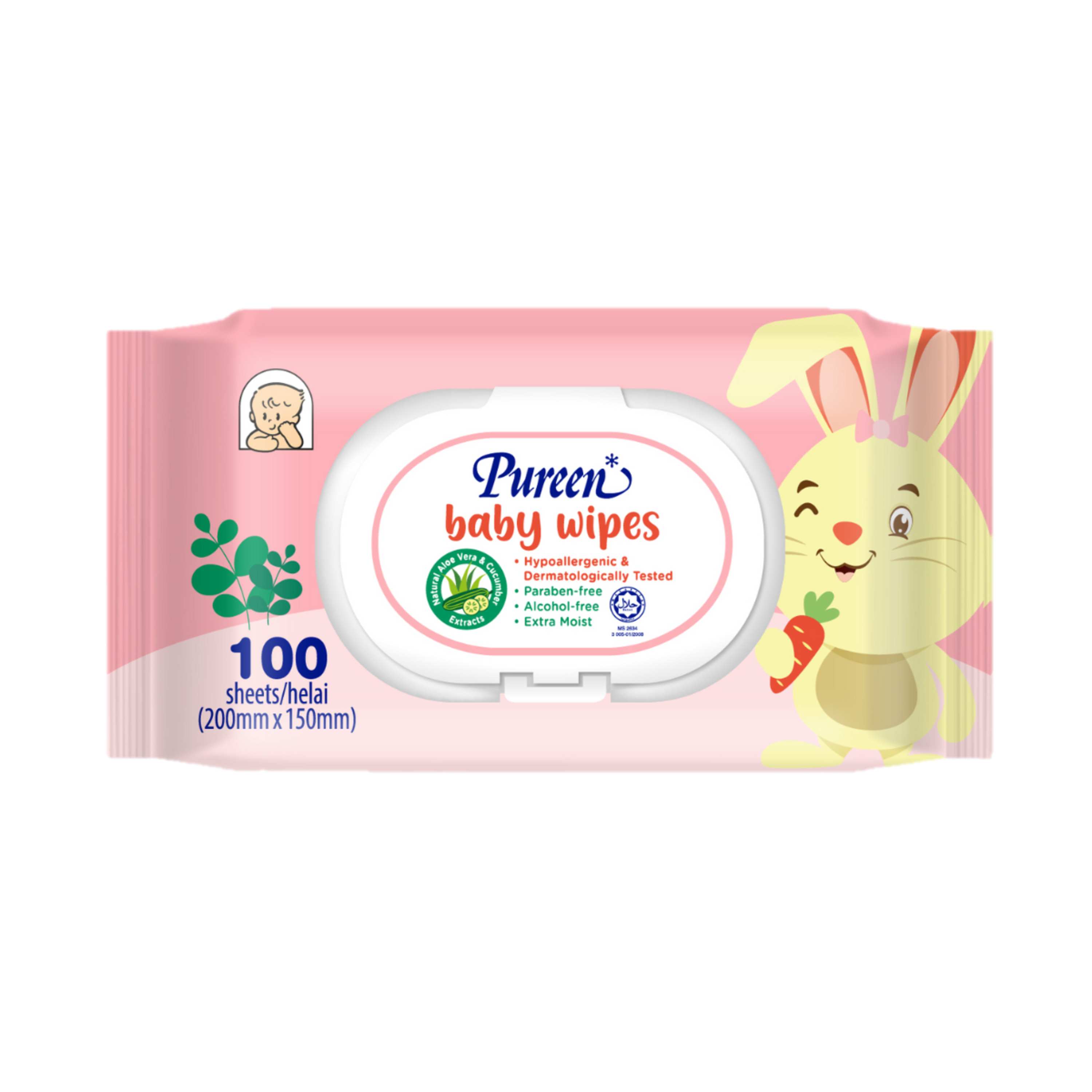 Pureen Baby Wipes Scented 100 S
