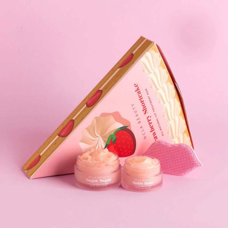 NCLA Lip Care Duo + Lip Scrubber Set Strawberry Shortcake