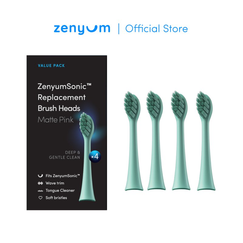 Zenyum Sonic Electric Toothbrush Refills - Green 4 S