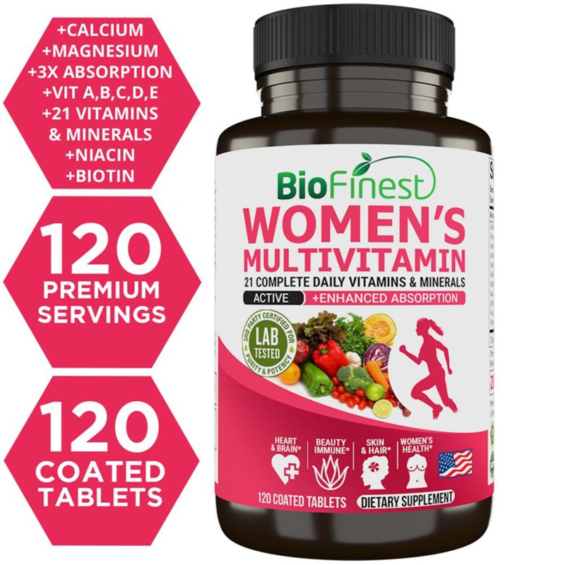 Biofinest Women Multivitamin Supplement Vitamins A B C E D K 120 S