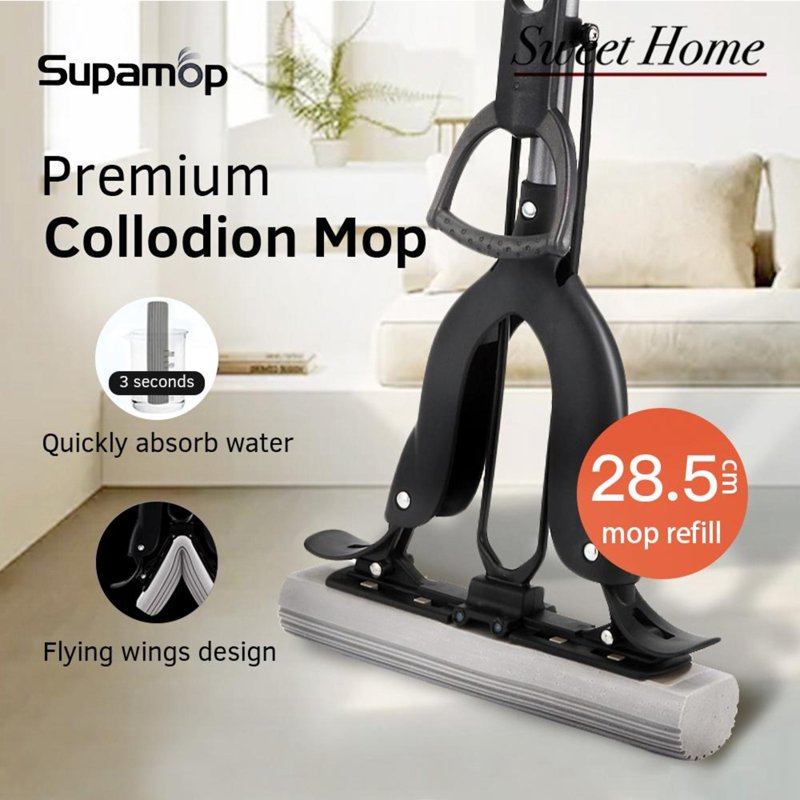 SUPAMOP Premium Quick Dry PVA Sponge Collodion Mop - Black 1 S