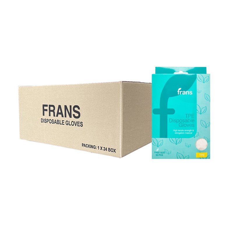 Frans Carton Disposable TPE Gloves 24 S