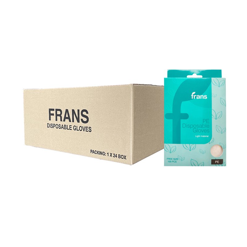 Frans Disposable PE Gloves Carton 24 S