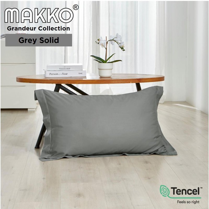 Makko TENCEL Modal 1200TC - Grey - Solid Colour Pillow Case 1 S