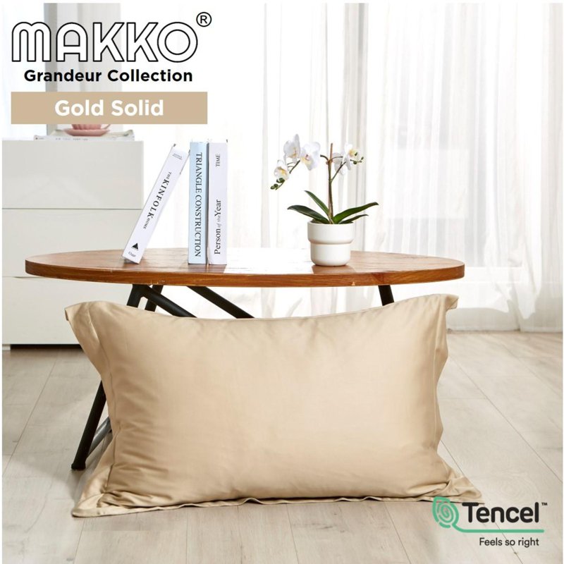 Makko TENCEL Modal 1200TC - Gold - Solid Colour Pillow Case 1 S