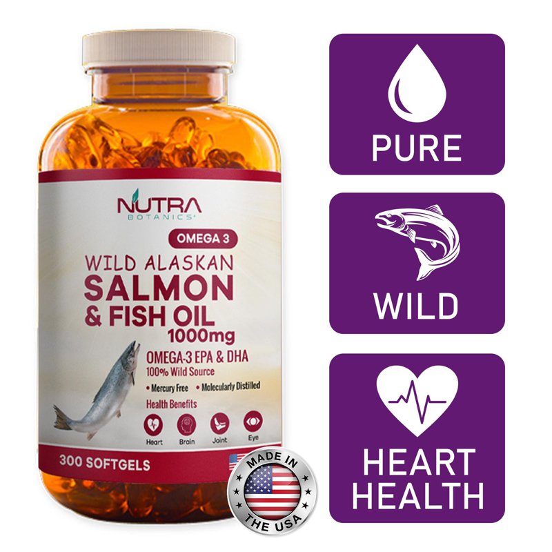 Nutra Botanics Omega 3 Salmon Fish Oil 1000mg EPA, DHA 300 S