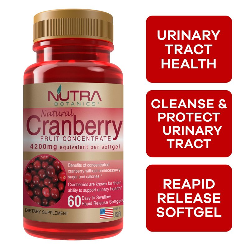 Nutra Botanics Cranberry Softgels Urinary Health Supplement 60 S