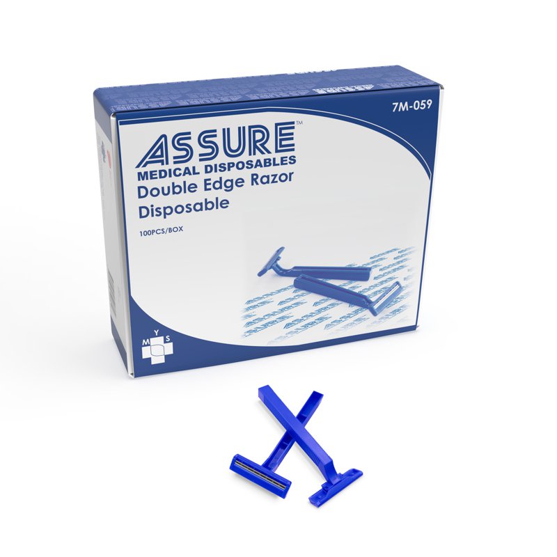 Assure Razor Double Edge Disposable Blue 100 S