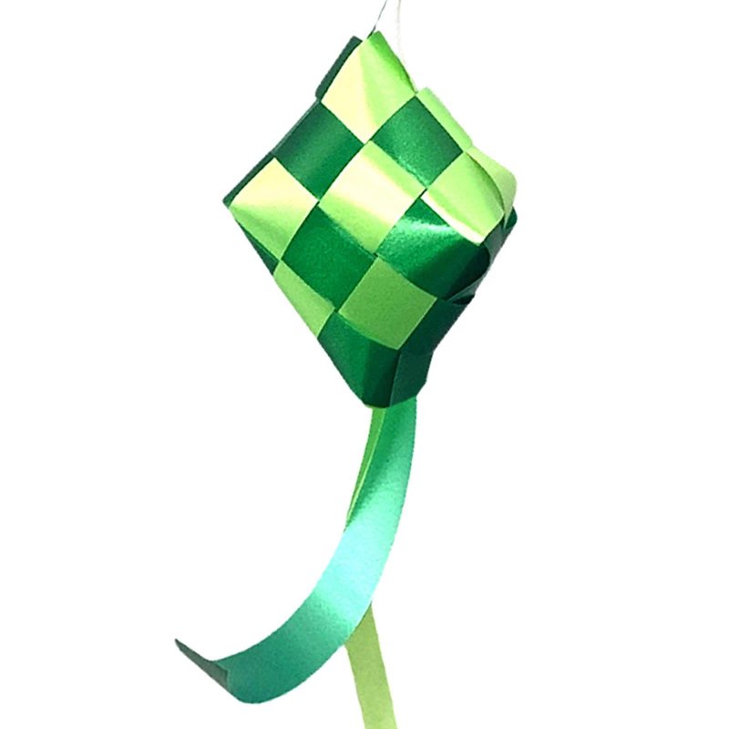 Partyforte Hari Raya Ketupat Ribbon-10x7 Pastel Green &Green 1 S