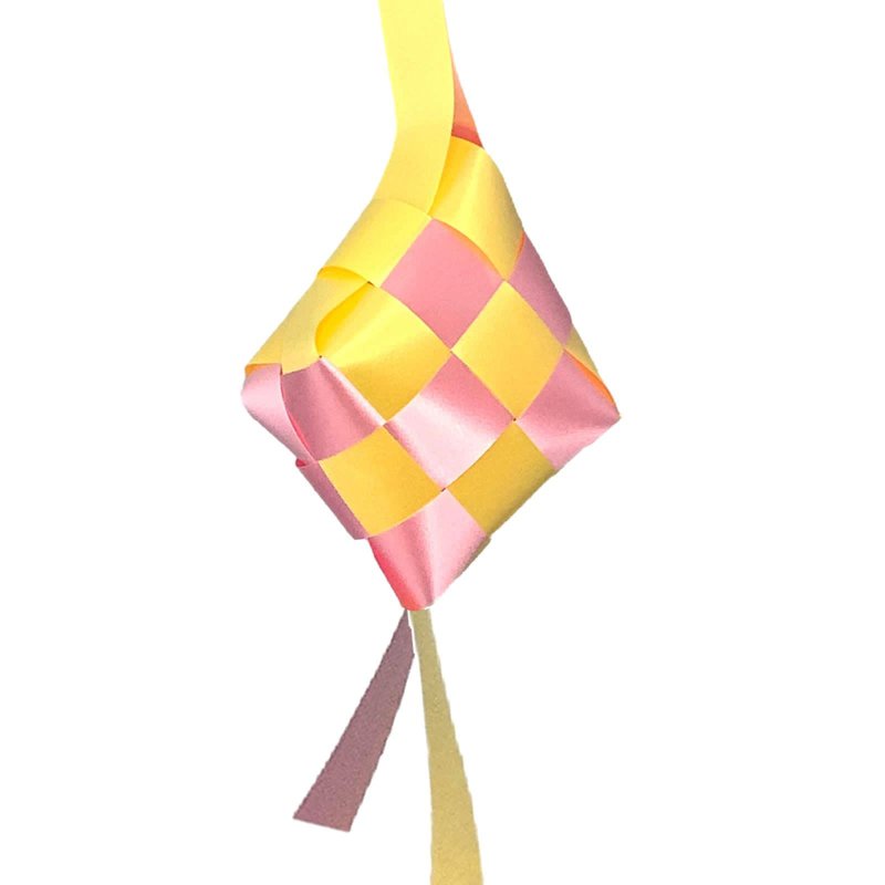 Partyforte Hari Raya Ketupat Ribbon Deco - 10x7 Yellow & Pink 1 S
