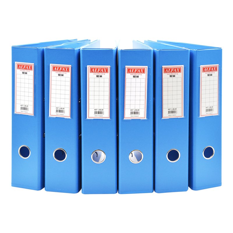 Alfax 182A Pvc Arch File 3inches A4 Light Blue #07