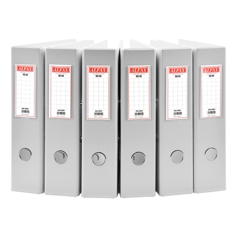 Alfax 182A4 Pvc Arch File 3inches - Grey 6 S