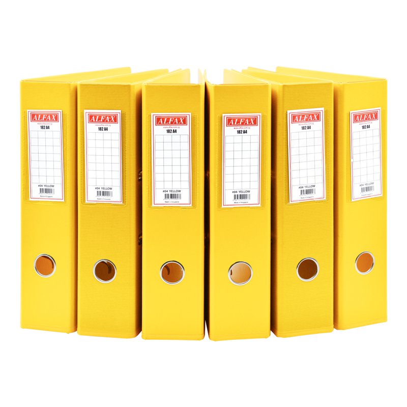 Alfax 182A Pvc Arch File 3inches A4 Yellow #04