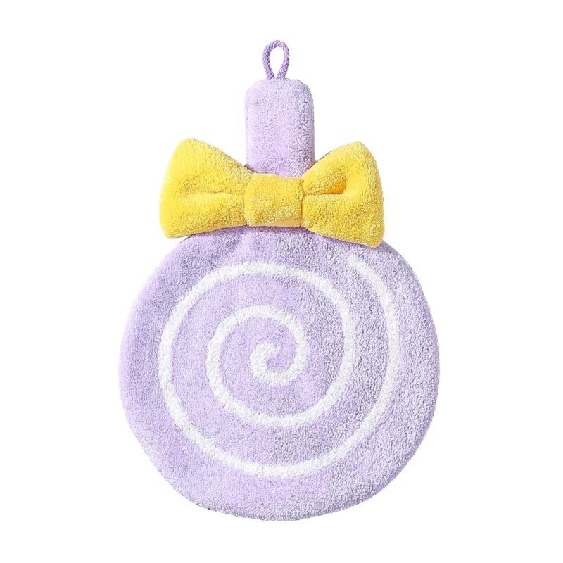 SWEET HOME Double-layer Thickened Lollipop Hand Towel-Purple