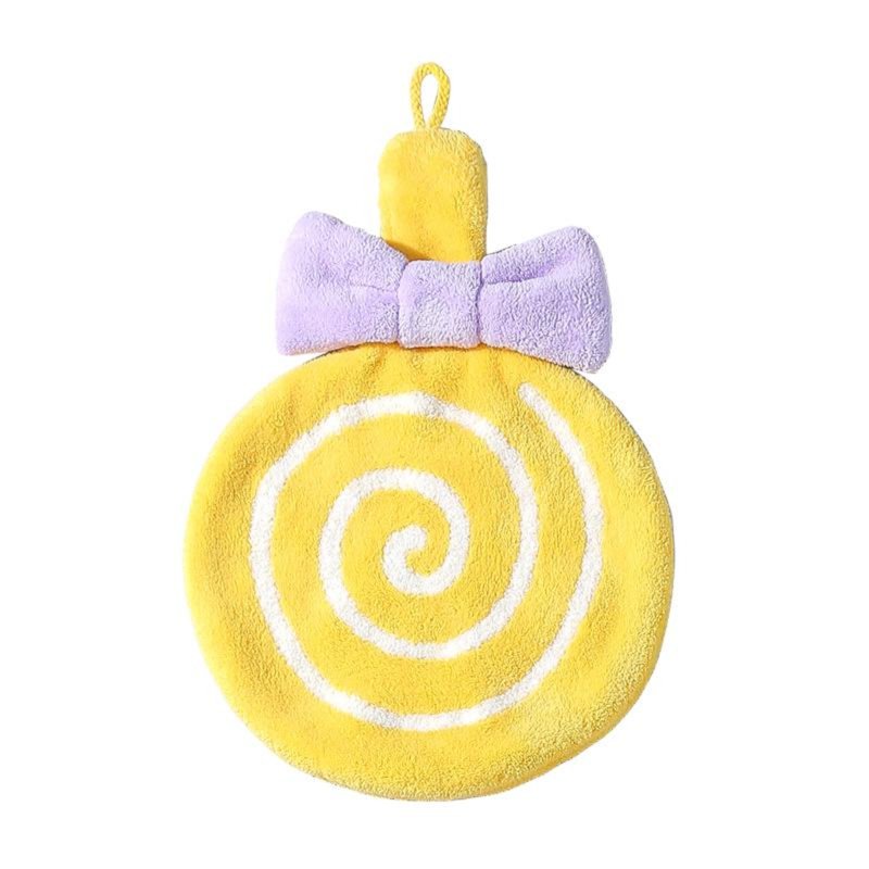 SWEET HOME Double-layer Thickened Lollipop Hand Towel-Yellow